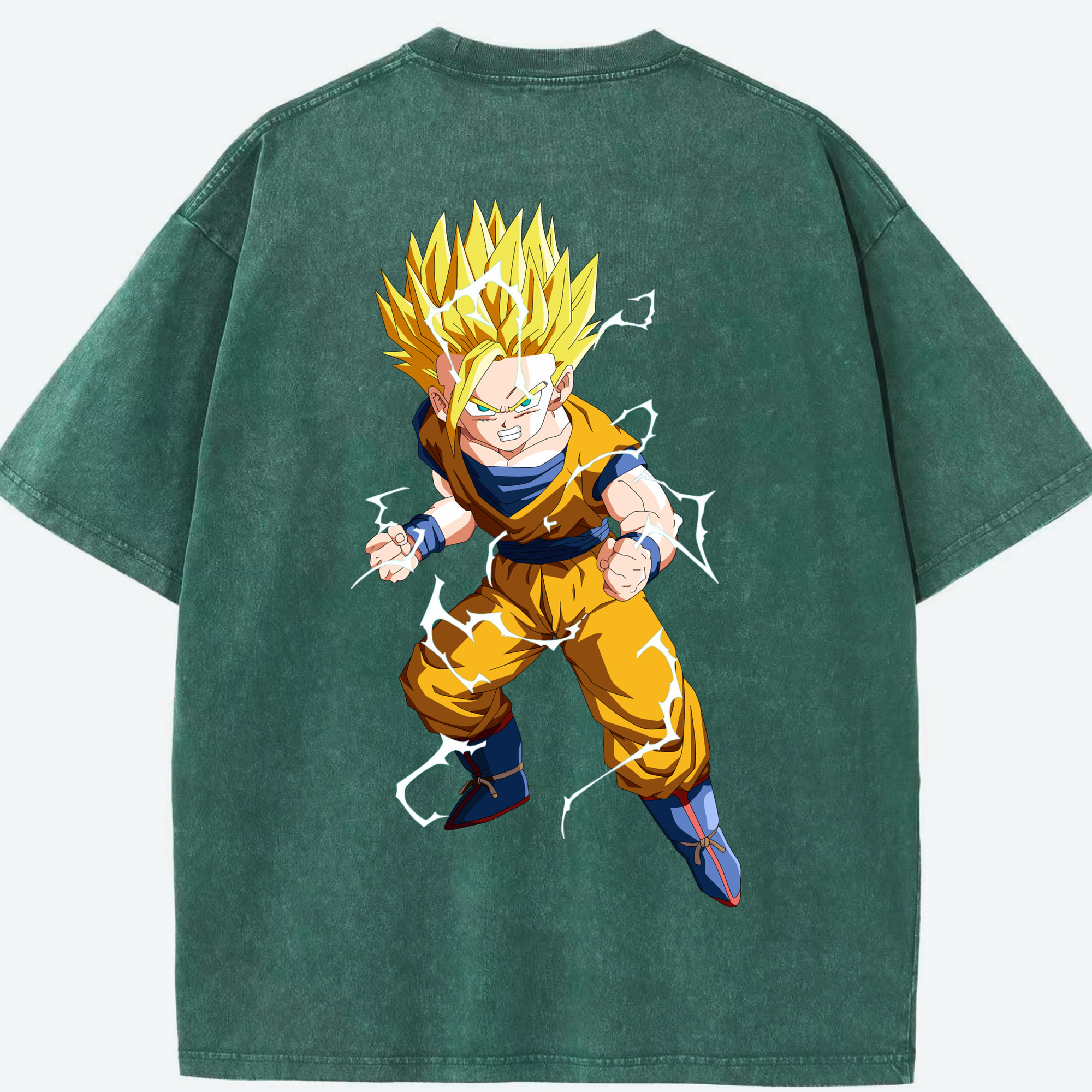 （画像用） ドラゴンボール 孫 悟飯（そんごはん）DRAGON BALL Son Gohan 綿100% ヴィンテージ風 半袖Tシャツ（背面プリント）